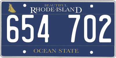 RI license plate 654702
