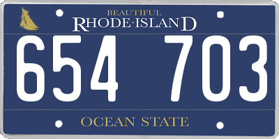 RI license plate 654703