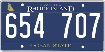 RI license plate 654707