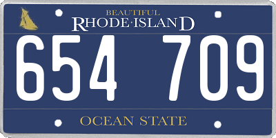 RI license plate 654709