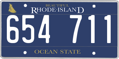 RI license plate 654711