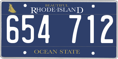 RI license plate 654712