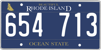 RI license plate 654713