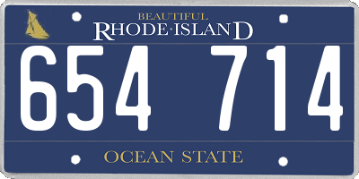 RI license plate 654714