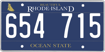 RI license plate 654715
