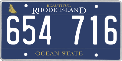 RI license plate 654716