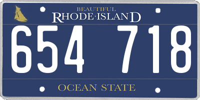 RI license plate 654718