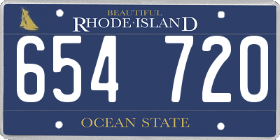 RI license plate 654720