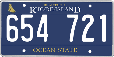 RI license plate 654721