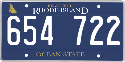 RI license plate 654722