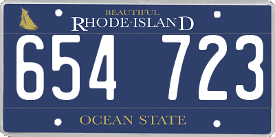 RI license plate 654723