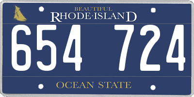 RI license plate 654724