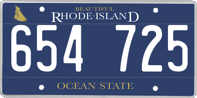 RI license plate 654725