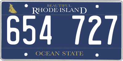 RI license plate 654727