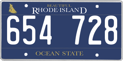 RI license plate 654728