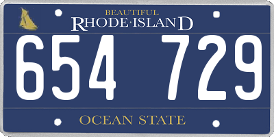 RI license plate 654729