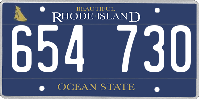 RI license plate 654730