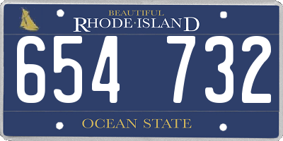 RI license plate 654732