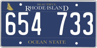 RI license plate 654733
