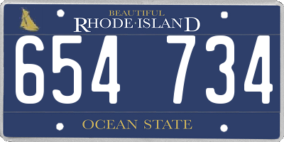 RI license plate 654734