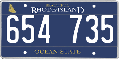 RI license plate 654735