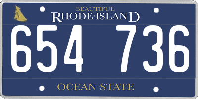 RI license plate 654736