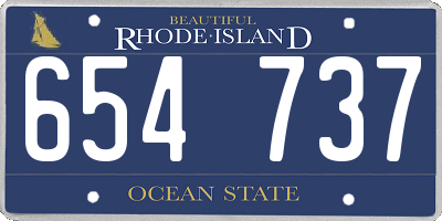 RI license plate 654737