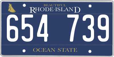 RI license plate 654739