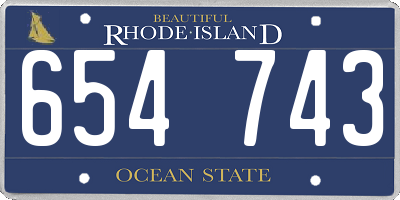 RI license plate 654743