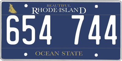 RI license plate 654744