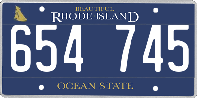 RI license plate 654745