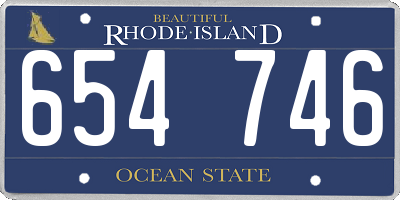 RI license plate 654746