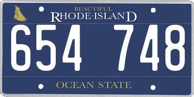 RI license plate 654748