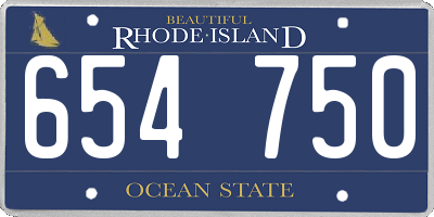 RI license plate 654750