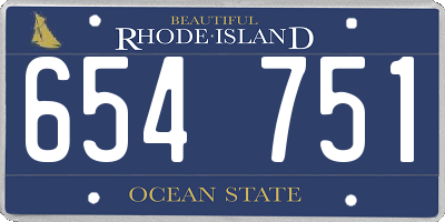 RI license plate 654751