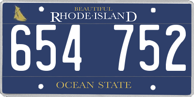 RI license plate 654752