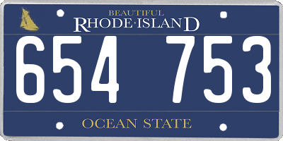 RI license plate 654753