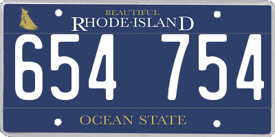 RI license plate 654754