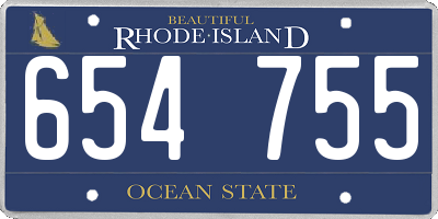 RI license plate 654755