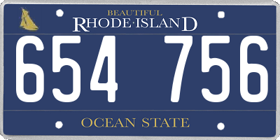 RI license plate 654756