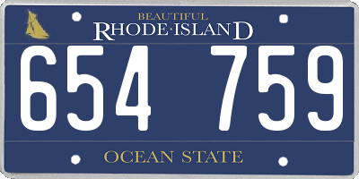 RI license plate 654759