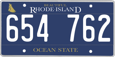 RI license plate 654762
