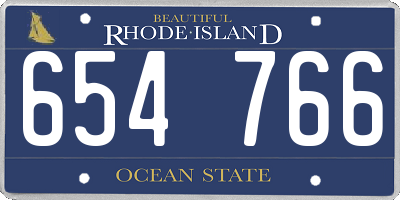 RI license plate 654766