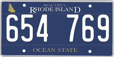 RI license plate 654769