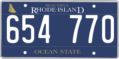 RI license plate 654770