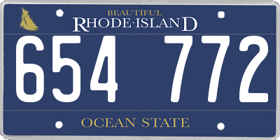RI license plate 654772