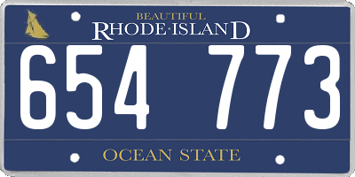 RI license plate 654773