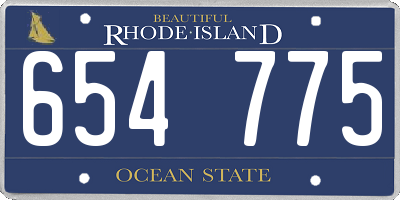 RI license plate 654775