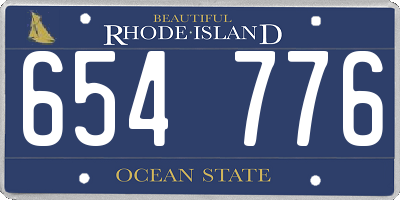 RI license plate 654776