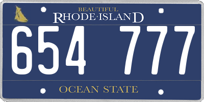 RI license plate 654777